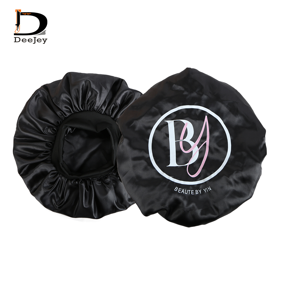 Hair Care Logo - قبعات نوم من الساتان مزدوجة الطبقات