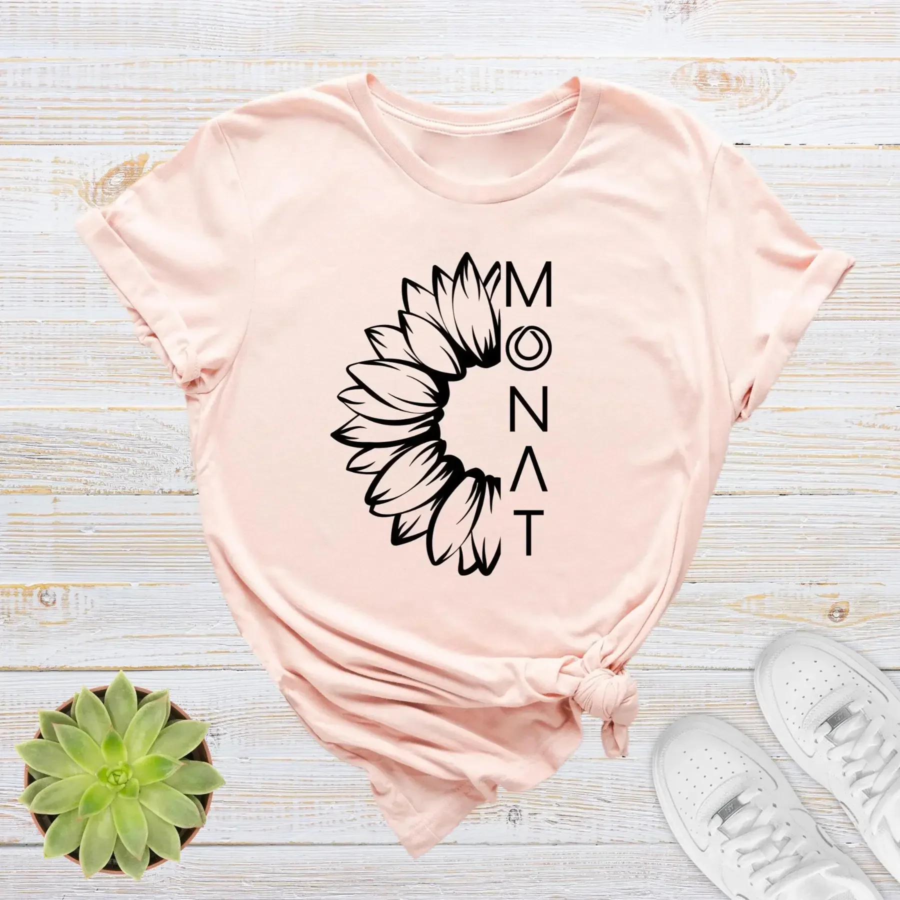 Hair Care Logo - قميص MonaT بشعار Sunflower Hair Care