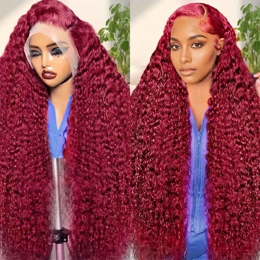 Lace Front Wig - شعر مستعار بشري مموج عميق بلون