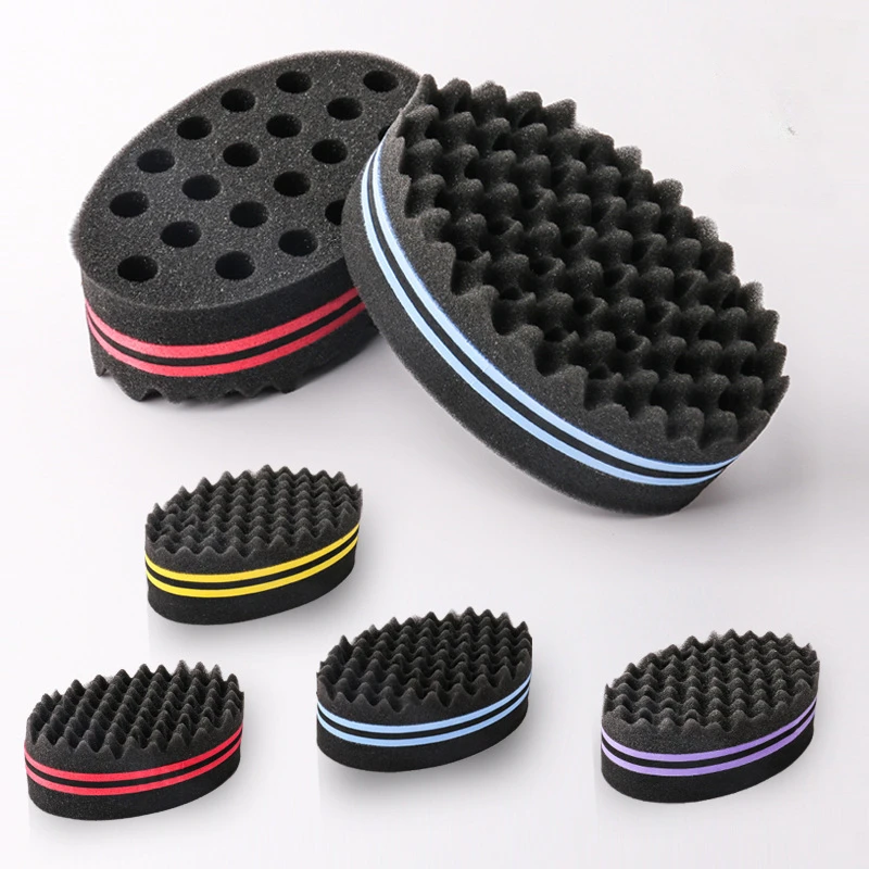 Twist Sponge Coil - فرشاة شعر بيضاوية الشكل مزدوجة الجوانب،