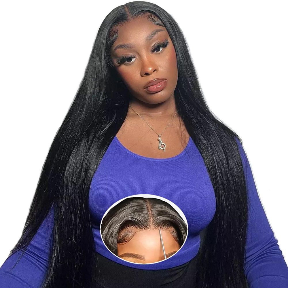 Lace Front Wig - باروكة شعر طبيعي مستقيم بدون غراء