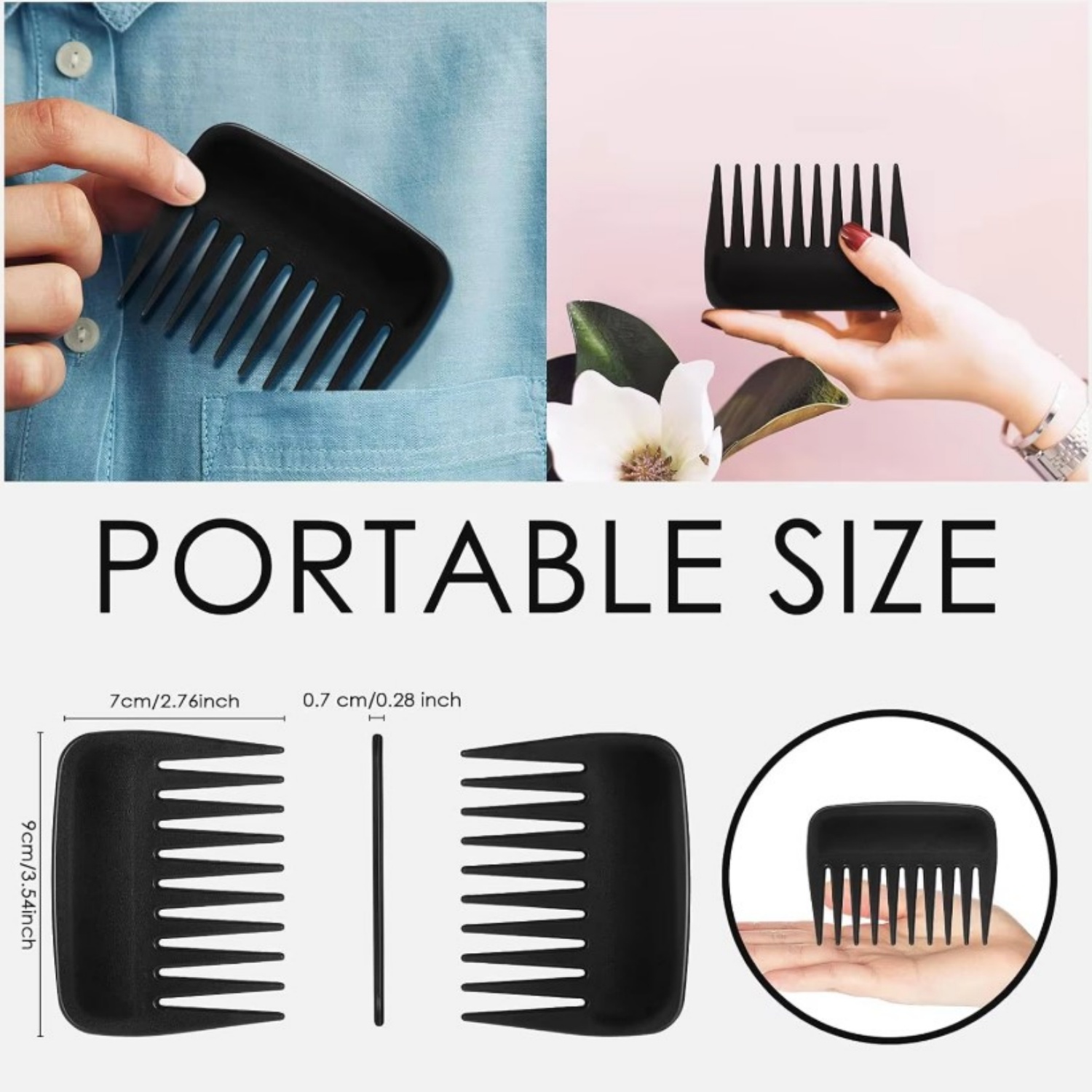 جديد 12 قطعة مشط بلاستيكي للجي - مراجعة Detangling Wide Comb وسعره