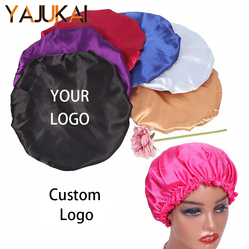 قبعة نوم ساتان مع شعار مخصص لل - مراجعة Hair Care Logo وسعره
