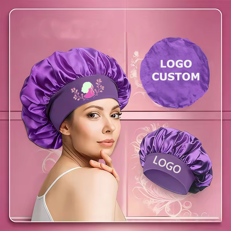 قبعات نوم حريرية من الساتان، ق - مراجعة Hair Care Logo وسعره